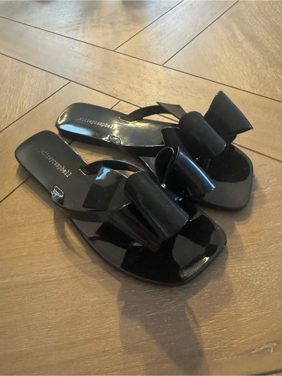 Jeffrey Campbell Shoes - Jeffrey Campbell Black Bow Jelly Slide Sandals